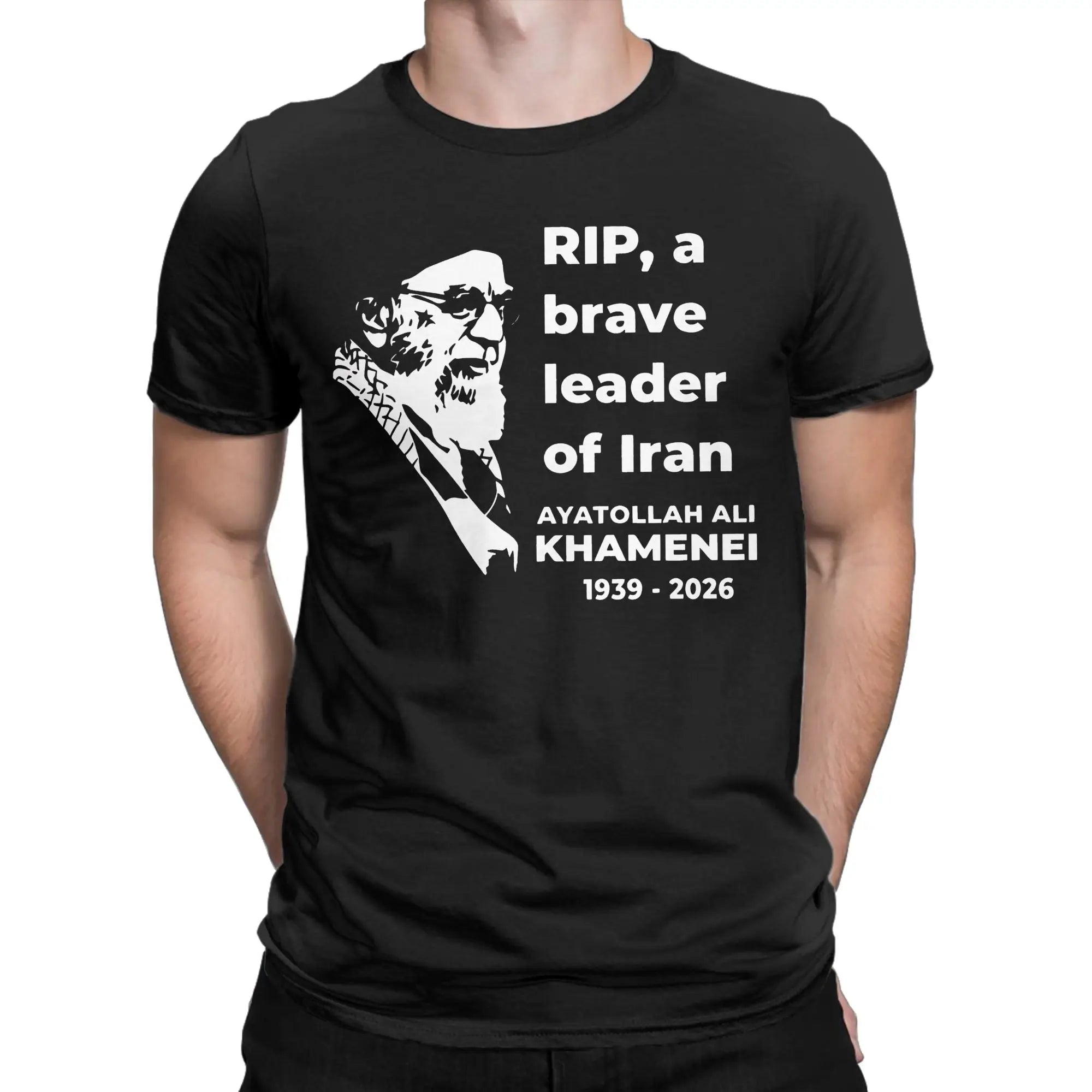 Men Women Printed RIP Iran Ayatollah Ali Khamenei 1939 - 2026  T Shirt Tee 100% Cotton  T-shirts Clothing