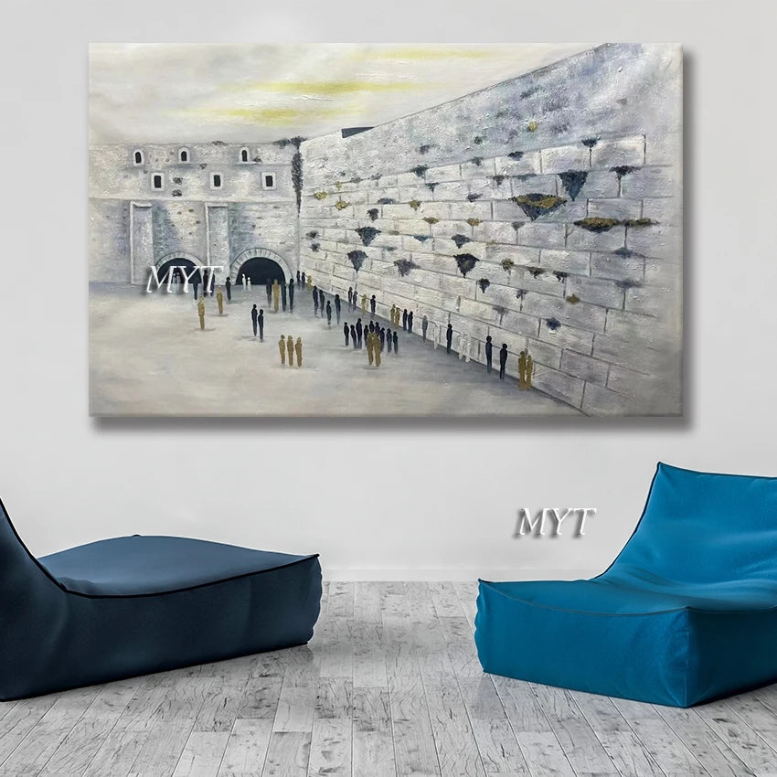 High Quality Handpainted Oil Painting on Canvas - Nice Jewish Wall Picture Art Unframed Home Decor