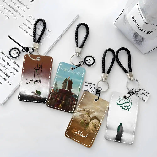 1pc Imam Hussain Ali Card Case Keychain Access Card Bag Key Tag Ring Lanyard