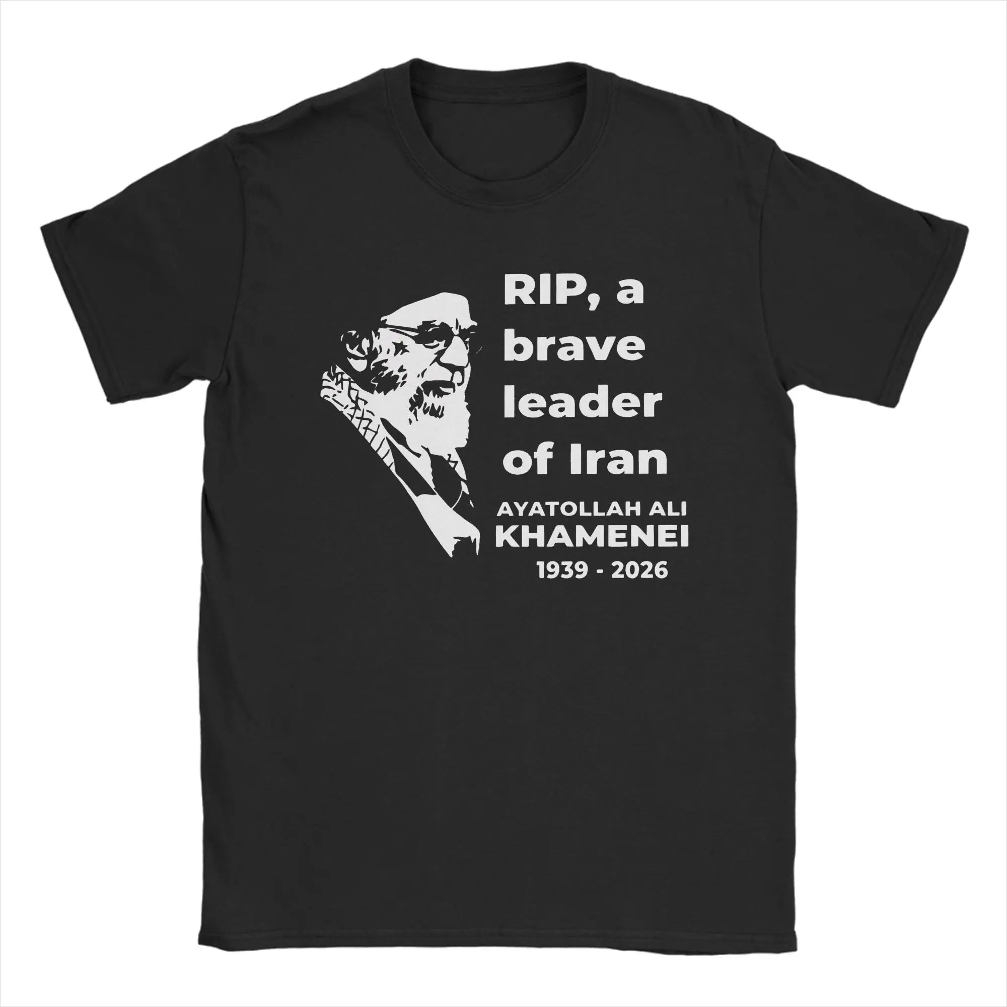 Vintage T Shirt Summer Ali Khamenei Fashion T Shirts  Pure Cotton Tee Shirt for Men's Y2K Retro Wholesale Short Sleeve Tops