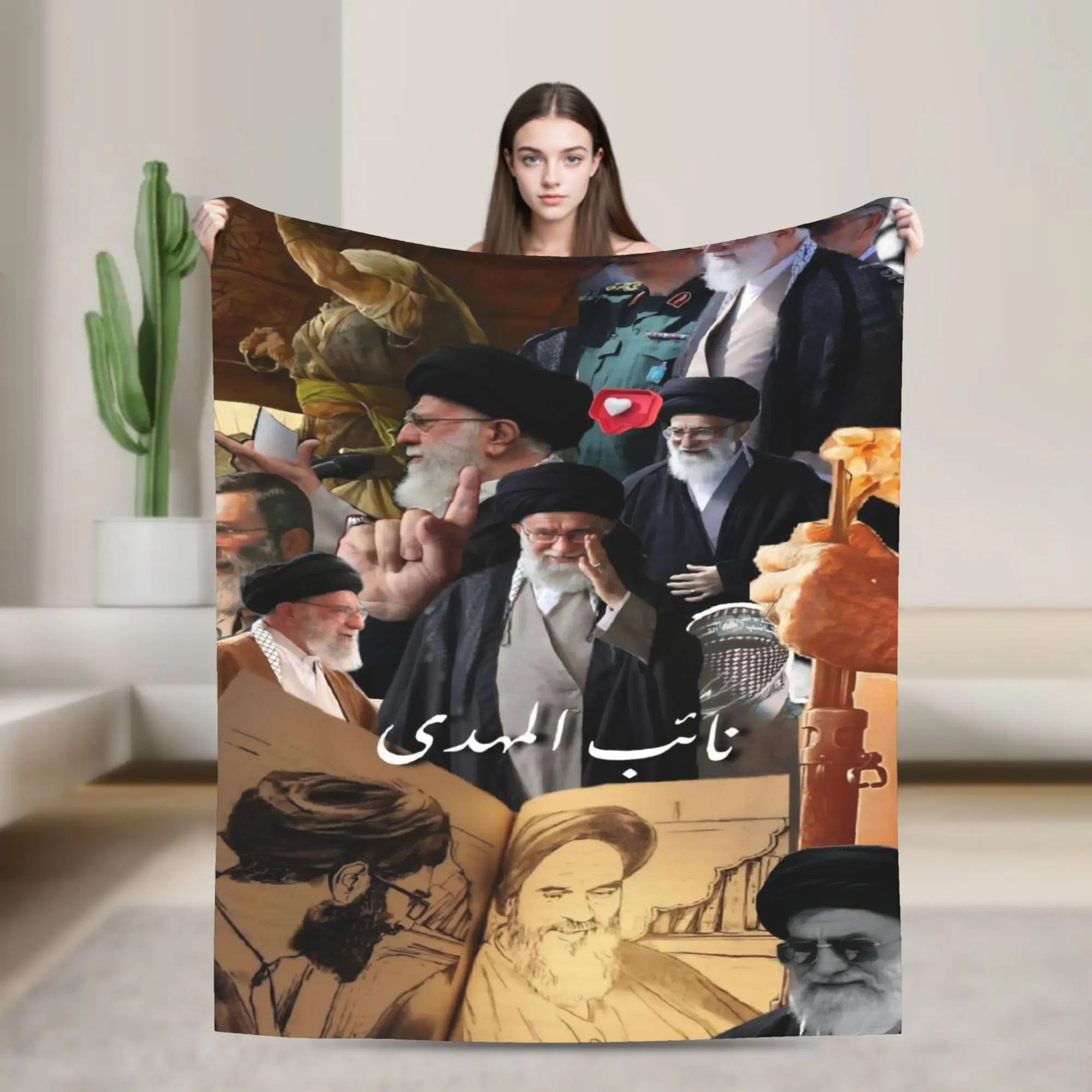 Ayatollah Sayyed Ali Khamenei Iranian Leader Blanket Aesthetic Throw Blanket Home Decor Flannel Bedspread Sofa Bed Cover
