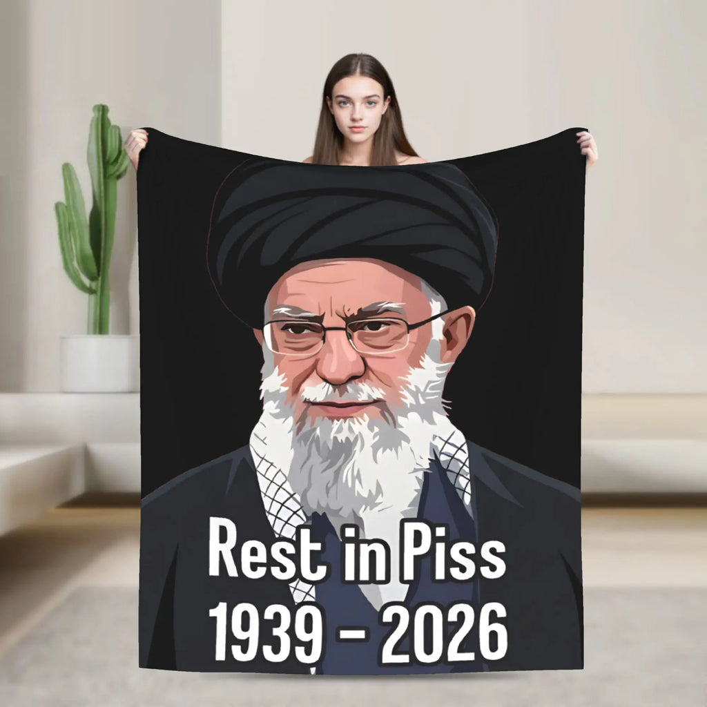 Ayatollah Sayyed Ali Khamenei Iranian Leader Blanket Aesthetic Throw Blanket Home Decor Flannel Bedspread Sofa Bed Cover