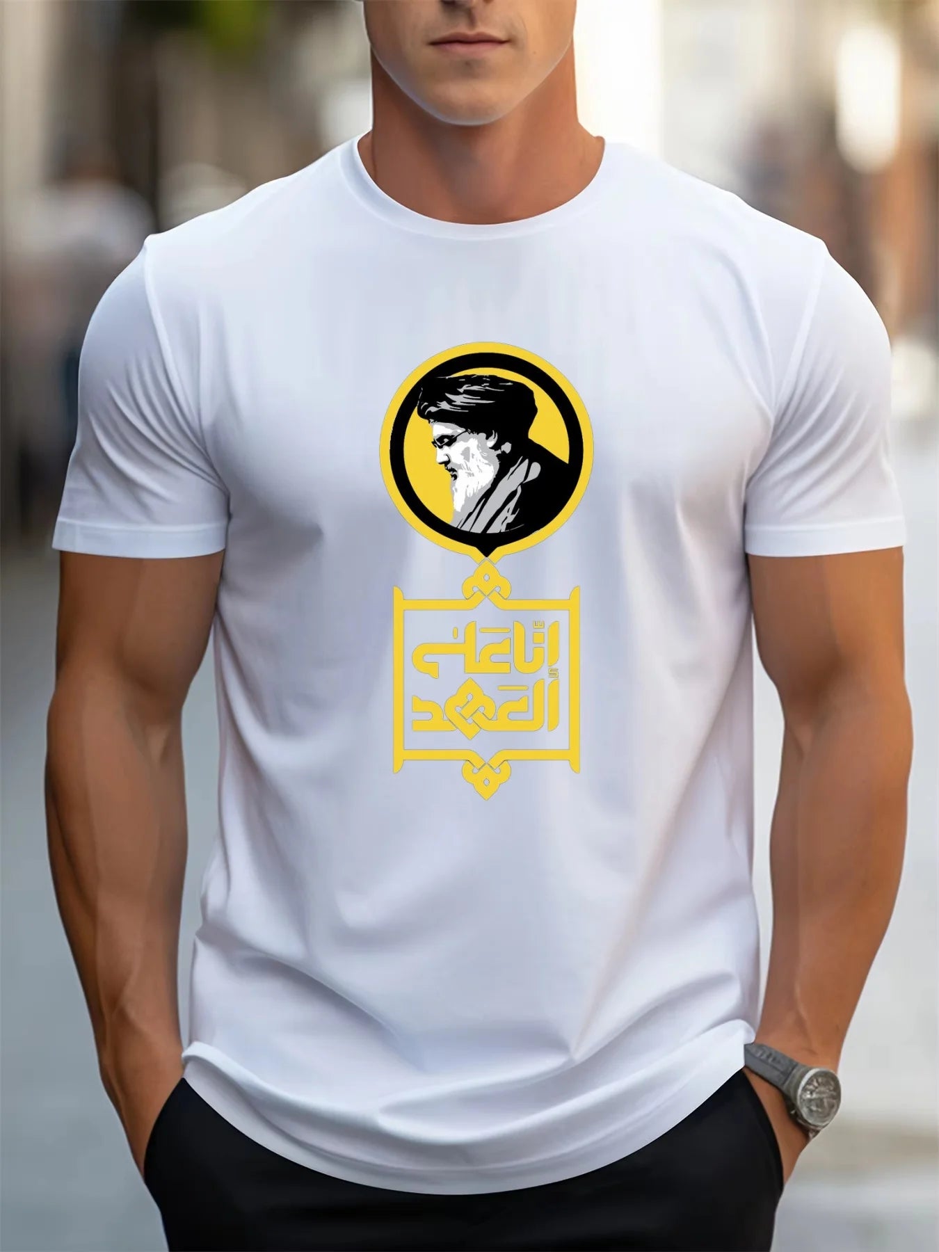 2025 Men 100% Cotton T-Shirt New Khomeini Imam Graphic Persia Islam T-Shirt Oversized Unisex Clothing Harajuku Vintage Casual