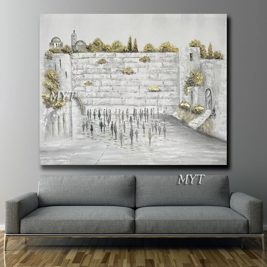 High Quality Handpainted Oil Painting on Canvas - Nice Jewish Wall Picture Art Unframed Home Decor