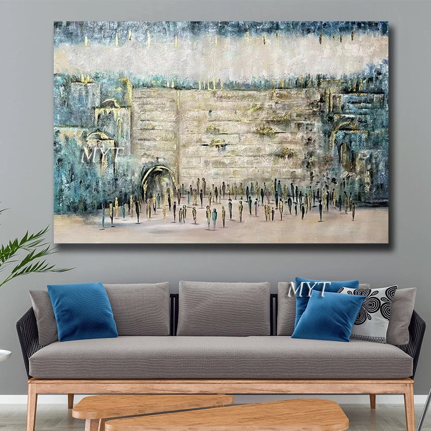 High Quality Handpainted Oil Painting on Canvas - Nice Jewish Wall Picture Art Unframed Home Decor