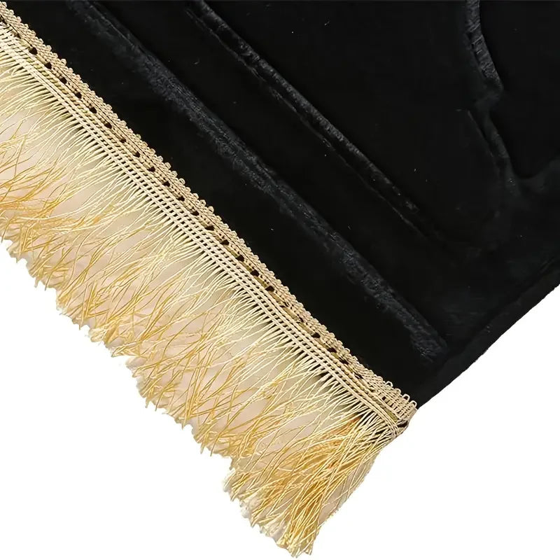 Thick Prayer Rug Prayer Mat with Tassels Islamic Turkish Irregular Anti-Slip Praying Rug Carpet Thick Soft Flannel