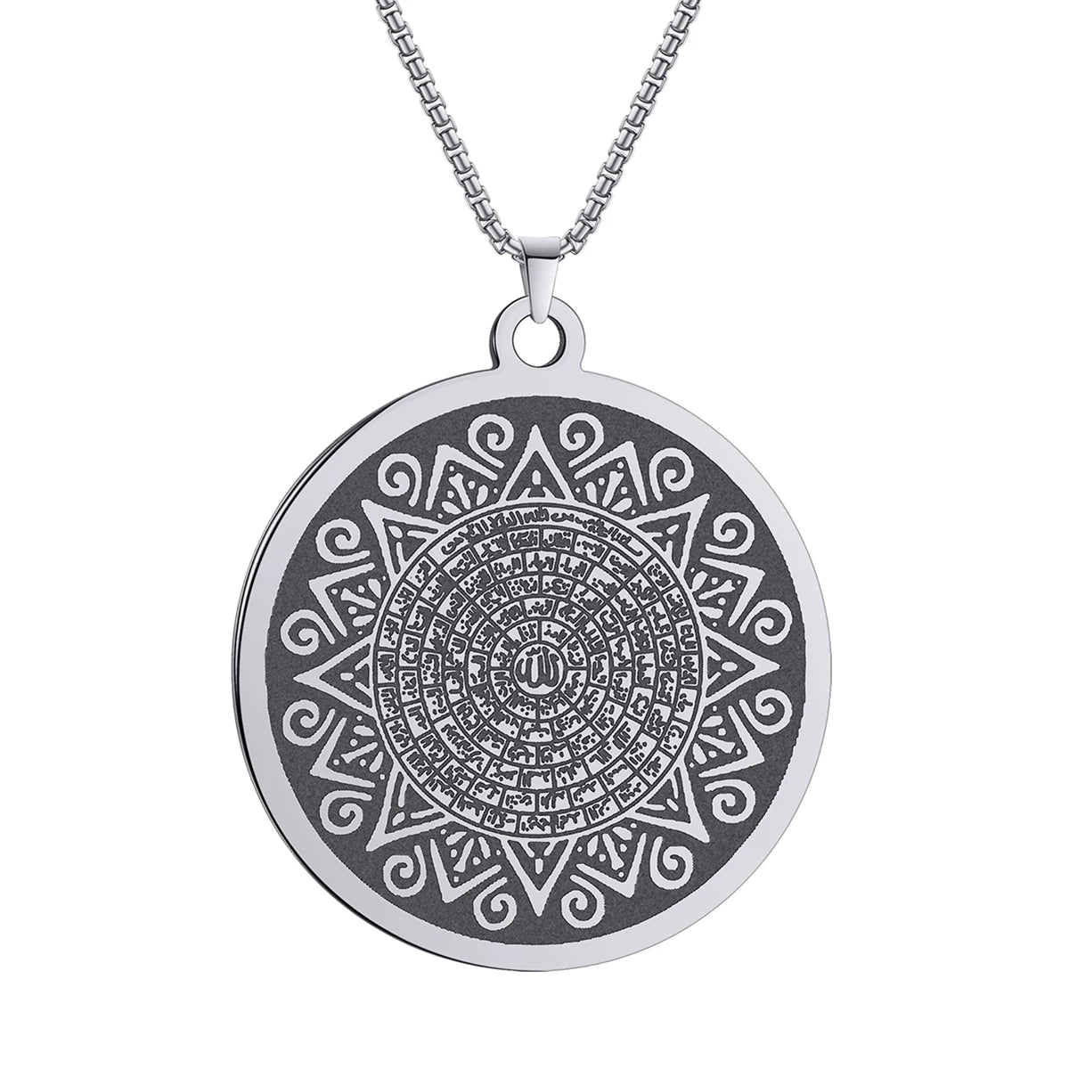 2025 New Trendy Islamic Ayat ul Kursi Double-Sided Men's Necklace Jewelry Clavicle Necklace for Women Send to Friends Gifts
