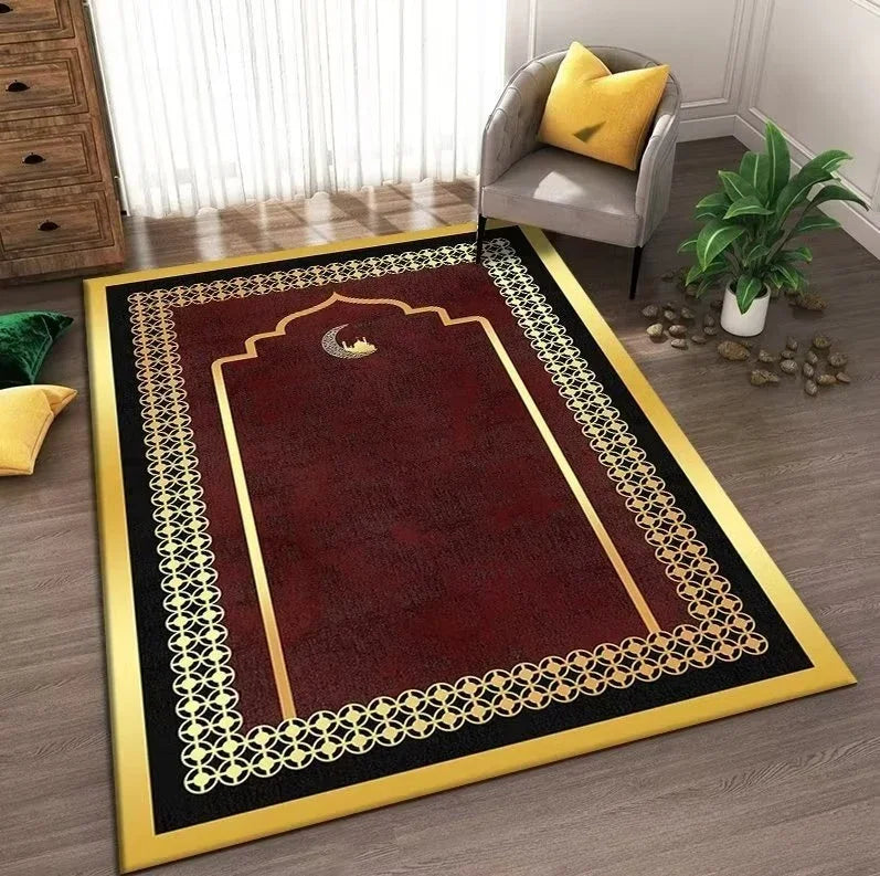 Islam Muslim Prayer Mat Living Room Decor Anti-slip Carpets Bedroom Bedside Soft Rug Entrance Doormat Machine Washable Carpet
