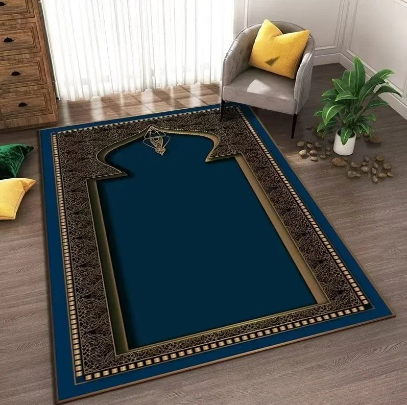 Islam Muslim Prayer Mat Living Room Decor Anti-slip Carpets Bedroom Bedside Soft Rug Entrance Doormat Machine Washable Carpet