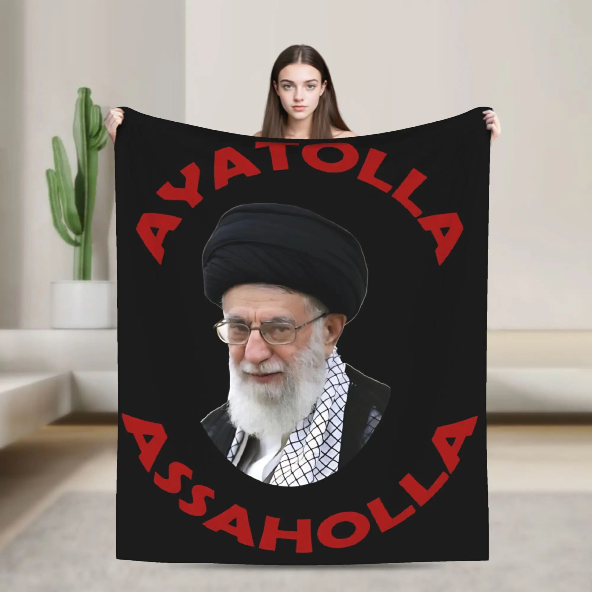 Soft Warm Blanket Ayatollah Sayyed Ali Khamenei Iranian Leader Throw Blanket  Flannel Bedspread For Couch Chair Sofa Bed Cover