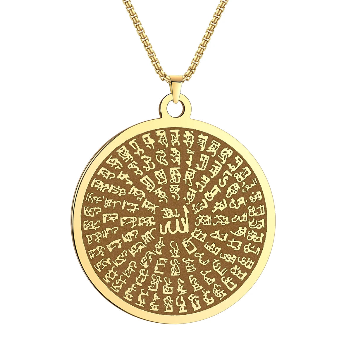 2025 New Trendy Islamic Ayat ul Kursi Double-Sided Men's Necklace Jewelry Clavicle Necklace for Women Send to Friends Gifts
